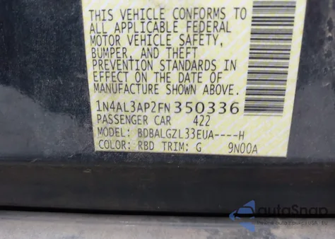 2015 Nissan Altima 2.5 S from USA, damaged, VIN 1N4AL3AP2FN350336
